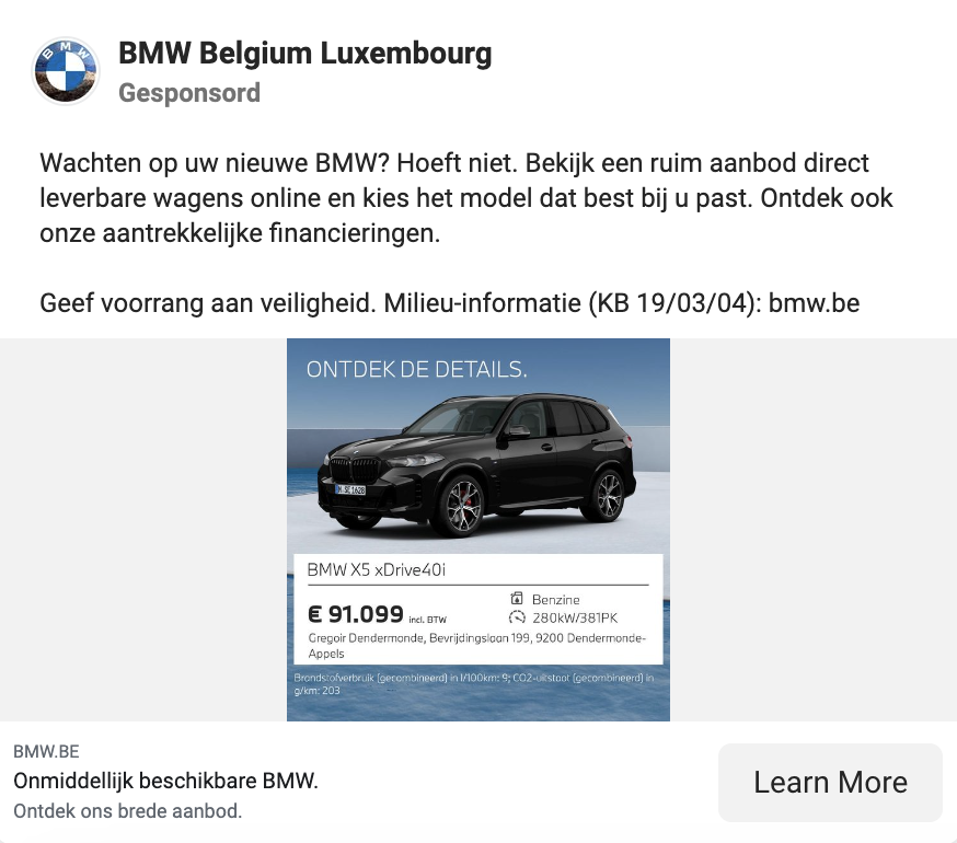 BMW Belgium Luxembourg advertentie